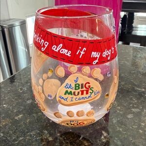 'Love My Dog' Wine Glass
